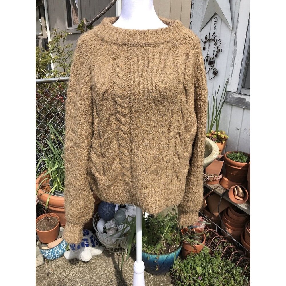 Women's M Mock Turtleneck Pullover Sweater Universal Thread Crop Baggy Boho Fall